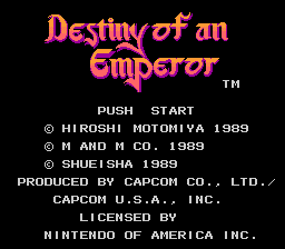 Destiny of an Emperor screenshot 3 for NES